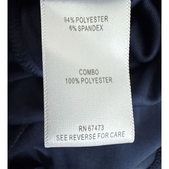 Taylor Navy Blue Velvet Long Sleeve tiered Shift Dress size 10P 10 Petite - Picture 5 of 6